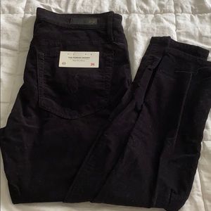 AG Black Curdoroy Skinny "The Farrah Skinny"